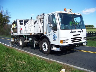 The Road Marking crew hard at work.