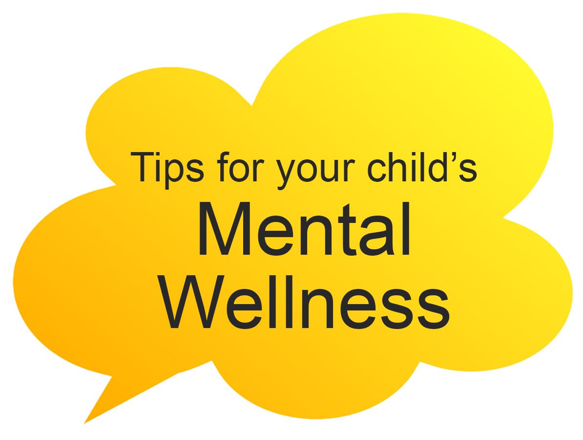 Tips for your childs Mental Wellness speech bubble button