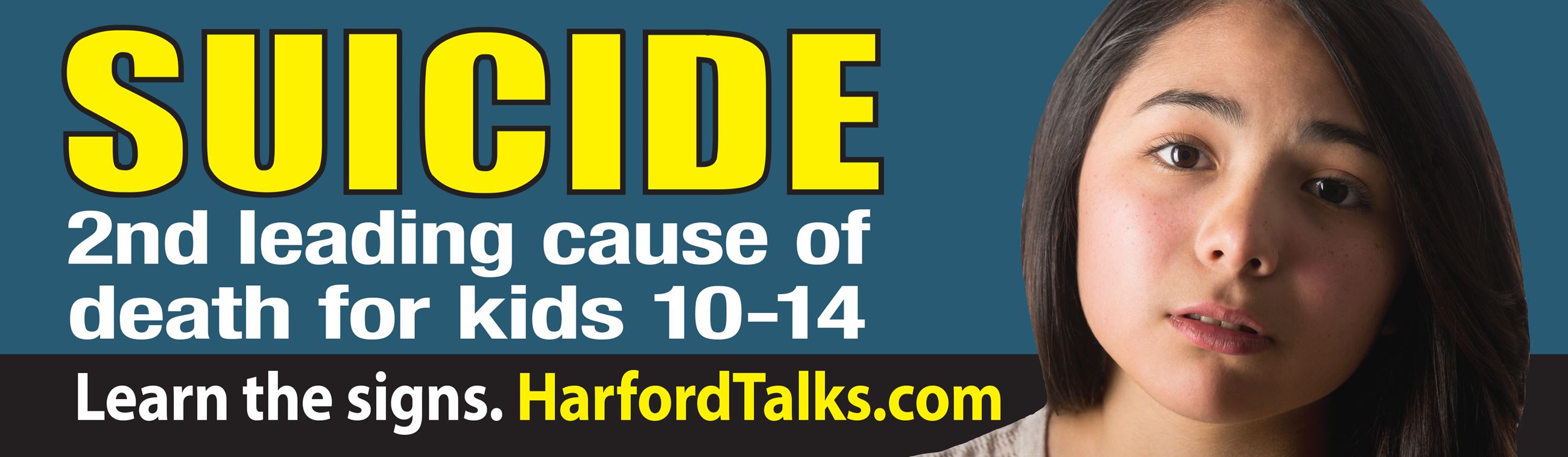 Suicide Second leading cause of death in children 10 to 14 with sad girl