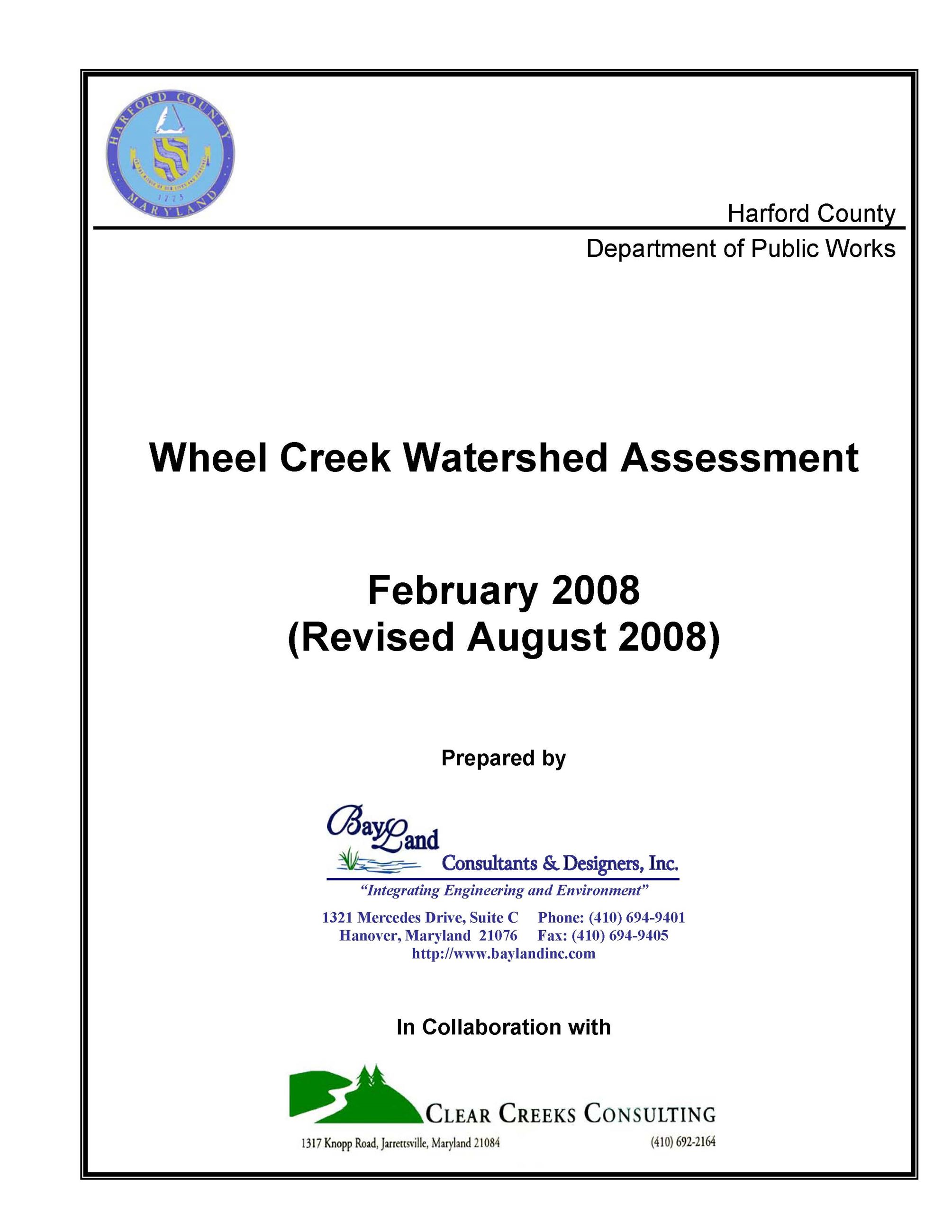 Wheel Creek SWAP coverpage