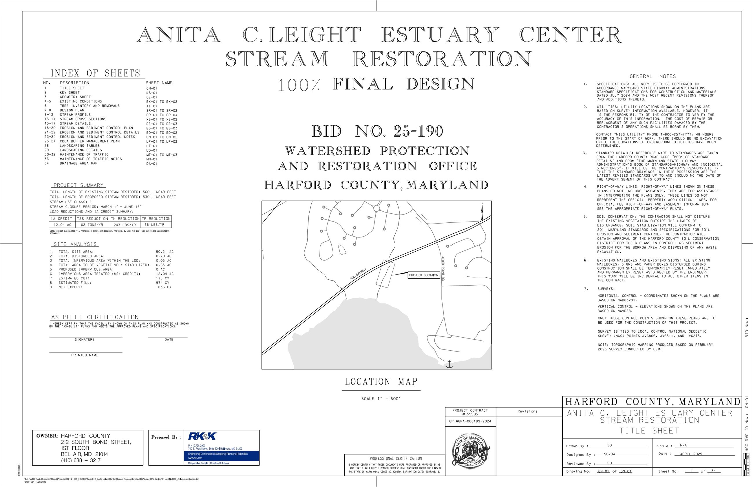 Anita C. Leight Estuary Center Title Sheet